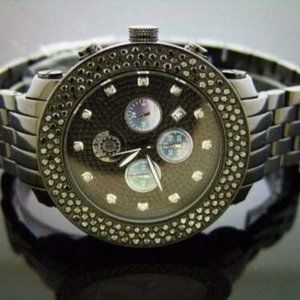 Techno & co 5.00CT Large Diamonds 50mm Stainless steel Watch black case